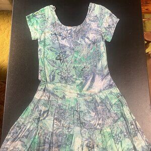 Vintage Pacific Passport Made in Hawaii Dress - Style #8104 - Green Floral Print